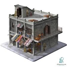 City Store Apartment Structure 3d Model For Sale 3d Squirrel Environment Concept Art Game Store Environment Design