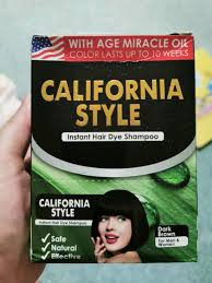 While cleansing your hair, it will also leave a temporary wash of color that will make your blonde, red, brunette or any other hair brighter. California Style Instant Hair Dye Shampoo Hair Color Shampoodark Brown Only 10 Sachets Per Box Lazada Ph