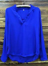 Royal blue blouses for women | royal blue long sleeve blouse with ruffled chiffon detail royal. Pin On Fabulous