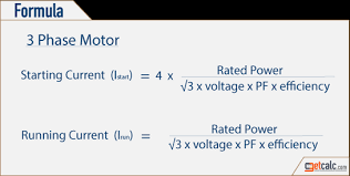 Motor Starting Running Current Calculator