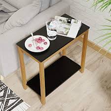 Bameos Bamboo Side Table Console Side Table 2 Tier End Accent Table With Storage Shelf Modern Furniture For Living Room Bedroom Balcony Family And Office In B In 2020 Living Room Decor