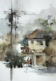 She has her very recognizable style and aesthetics. é»ææ§ Jasmine Huang Watercolor Architecture Watercolor Images Landscape Paintings