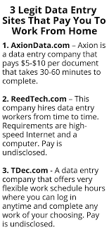 3 Legit Data Entry Sites That Pay You To Work From Home Legit Work From Home Work From Home Opportunities Work From Home Jobs