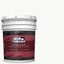 Excited to engage with the diy community and to provide inspiration!. Behr Ultra 5 Gal Ultra Pure White Flat Exterior Paint And Primer In One 485005 The Home Depot