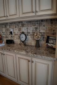Kitchen Cabinet Storage Cabinets Refinished To A Custom Off White Finish With Heavy Cabi Rustic Kitchen Cabinets Farmhouse Kitchen Cabinets Kitchen Remodel