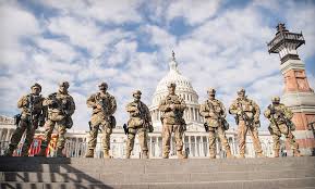 Incoming troops will be responsible for securing the city before biden's inauguration, with new fencing engulfing the capitol area. V6q Ey9gst7lym