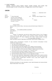 Tulis Tangan Kertas Folio Bergaris Surat Lamaran Kerja Bagi Contoh Surat