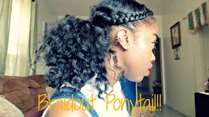After doing this, how about going for a cascading ponytail that drapes around your head and shoulders. Natural Hair Braidout Ponytail Tutorial Youtube