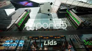 Lids Hat And Baseball Cap Store In Times Square Manhattan New York City Nyc Stock Footage Ad Cap Store Times Baseball Cap Store Lids Hat Baseball Cap