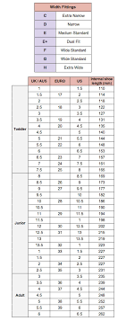 clarks kids size chart