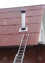 Get the instructions that came with the chimney and put it together carefully. Red Metal Roof With Steel Chimney Pipe Stock Photo Picture And Royalty Free Image Image 79128418
