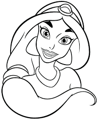 Princess tiana coloring pages] 5. Princess Jasmine Face Drawing