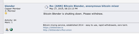 Mixing Service Bitcoin Blender Quits After Bestmixer Takedown Privacy Bitcoin News