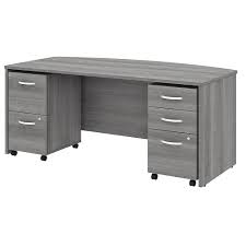 Comerfo 3 drawer vertical filing. Bush Business Furniture Studio C 72w X 36d Bow Front Desk With Mobile Staples Ca