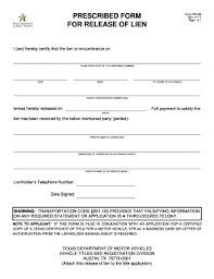 Lien holder letter of guarantee template. Release Of Lien Form Texas Fill Out And Sign Printable Pdf Template Signnow