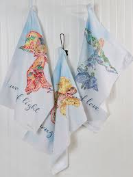 These are listed under things you'll need below. Angel Watercolor Tea Towel Set Of 3 Kitchen Table Linens Tea Towels Tea Cozies Beautiful Designs By April Cornell