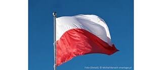 Die flagge polens zeigt zwei horizontale streifen in weiß und rot. Poland Goethe Institut Golf Region