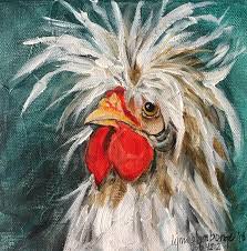 Edna Mae Etsy Rooster Painting Farm Art Chicken Painting