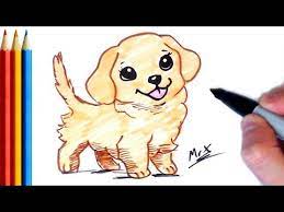 Golden retrievers have an instinctive love of water. How To Draw Golden Retriever Step By Step Tutorial For Kids Youtube
