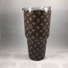 Louis Vuitton Brown Tumbler Custom Tumbler Mug Wrapped Custom Tumblers Louis Vuitton Mugs