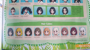 Pokémon sun and moon hair, eyes and lipstick colors include a number of variants: Pokemon Sun And Moon Hair Colors Hairstyle Guides