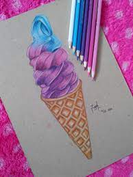 Ombre Ice Cream Drawing Done By Me Visit My Instagram To See More Drawings Cool Drawings Art Drawings Creative Drawing