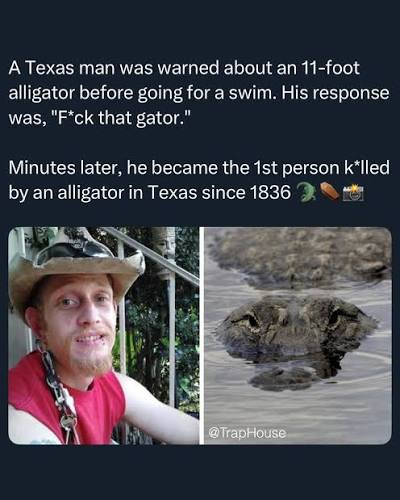A tragic story out of Texas is still remembered as one of the most  unbelievable wildlife incidents in state history. In July 2015, 28 year old  Tommie Woodward was reportedly warned by