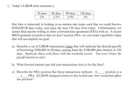 What date is 30 days from now. 1 Today S Libor Term Structure Is 30 Days 2 60 D Chegg Com