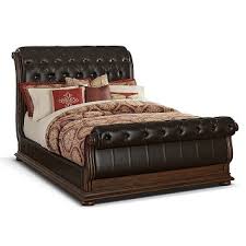 Bedroom American Signature Furniture Monticello Pecan Ii Bedroom King Bed 1 399 99 Upholstered Sleigh Bed King Sleigh Bed Value City Furniture