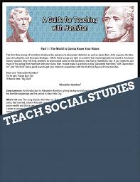 Hamilton Guide Hamilton History Class Guide