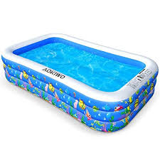 Aokiwo Family Inflatable Swimming Pool 121 X 71 X 21 Full Sized Inflatable Lounge Pool Kiddie Pool For Kids Ad Kiddie Pool Kid Pool Inflatable Lounge Pool