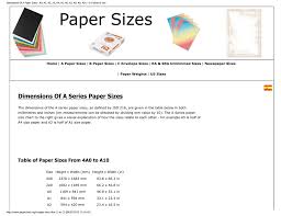 Dimensions Of A Paper Sizes A0 A1 A2 A3 A4 A5 A6 A7 A8
