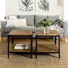 Manor Park Rustic Wood End Side Table Set Of 2 Barnwood Walmart Com Living Room Table Living Room Side Table Carbon Loft