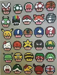 Super Mario Pixel Art Mushrooms Pixel Art Champignon Perles Hama Perle Hama Mario