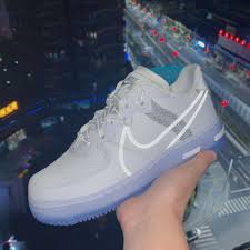 The nike air force 1 becomes the first basketball shoe to bring soft, springy nike air cushioning to the game. Nike Air Force 1 React Air Force One Af1 Ice Blue Bone White Reflective Sneakers Eu36 45 Shopee Malaysia