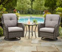 Wilson Fisher Resin Wicker Motion Gliders Side Table 3 Piece Patio Set Big Lots In 2020 Outdoor Rocking Chairs 3 Piece Patio Set Patio Set