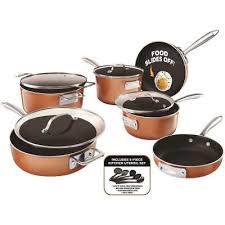 Gotham Steel Stackmaster 15 Piece Aluminum Ultra Nonstick Cast Textured Ceramic Coating Cookware Set 2741 The Home Depot Cookware Set Pots And Pans Sets Gotham Steel