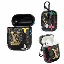 Black Apple Air Pods Louis Vuitton Airpod 2 Case Lv Skin Charging Cover Airpod Case Phone Case Accessories Earbuds Case