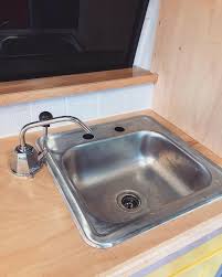 converted van sink & water supply setup