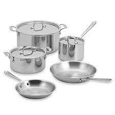 All Clad D3 Stainless Steel 8 Piece Cookware Set Bed Bath Beyond Cookware Set Cookware Set Stainless Steel Cookware Sets