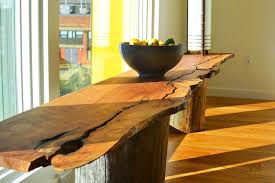 Grain Wood Shop Black Birch Long Side Table Live Edge Slab Long Side Table Slab