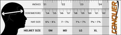 size chart for conquer auto racing helmet conquer customer