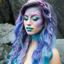 Mermaid Fantasy Makeup Mermaid Hair Creative Hairstyles Mermaid Costume