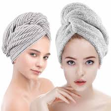 Perfect for long or short hair. Organic Bamboo Hair Towel Wrap 2 Pack Drying Bath Shower Hair Turban With Buttons Super Absorbent Quick Dry Hair Towel For Curly Long Thick Hair China Cotton Towel And Hotel Towel