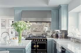 It is an elegant shade of blue in the whole room including the cabinetry. Kitchen Design Blue Cabinets Home Architec Ideas