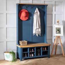 5 out of 5 stars. Westbury Blue Hallway Tidy Shoe Storage Bench With Coat Rack The Furniture Market