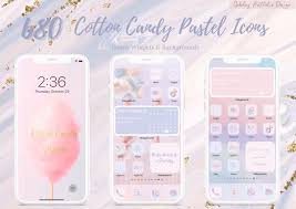 Cotton Candy Pastel Aesthetic 680 Ios 14 App Icons 5 Widget Etsy App Covers App Icon Quote Iphone