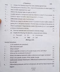 Class 10 Science Periodic Test 2 Question Paper