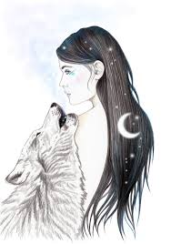 Andrea Hrnjak Moonlit Night Art Cute Art Wolf Spirit Animal