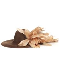 Taupe Feather Wide Brim Pearl Hat Littledoe Avenue32